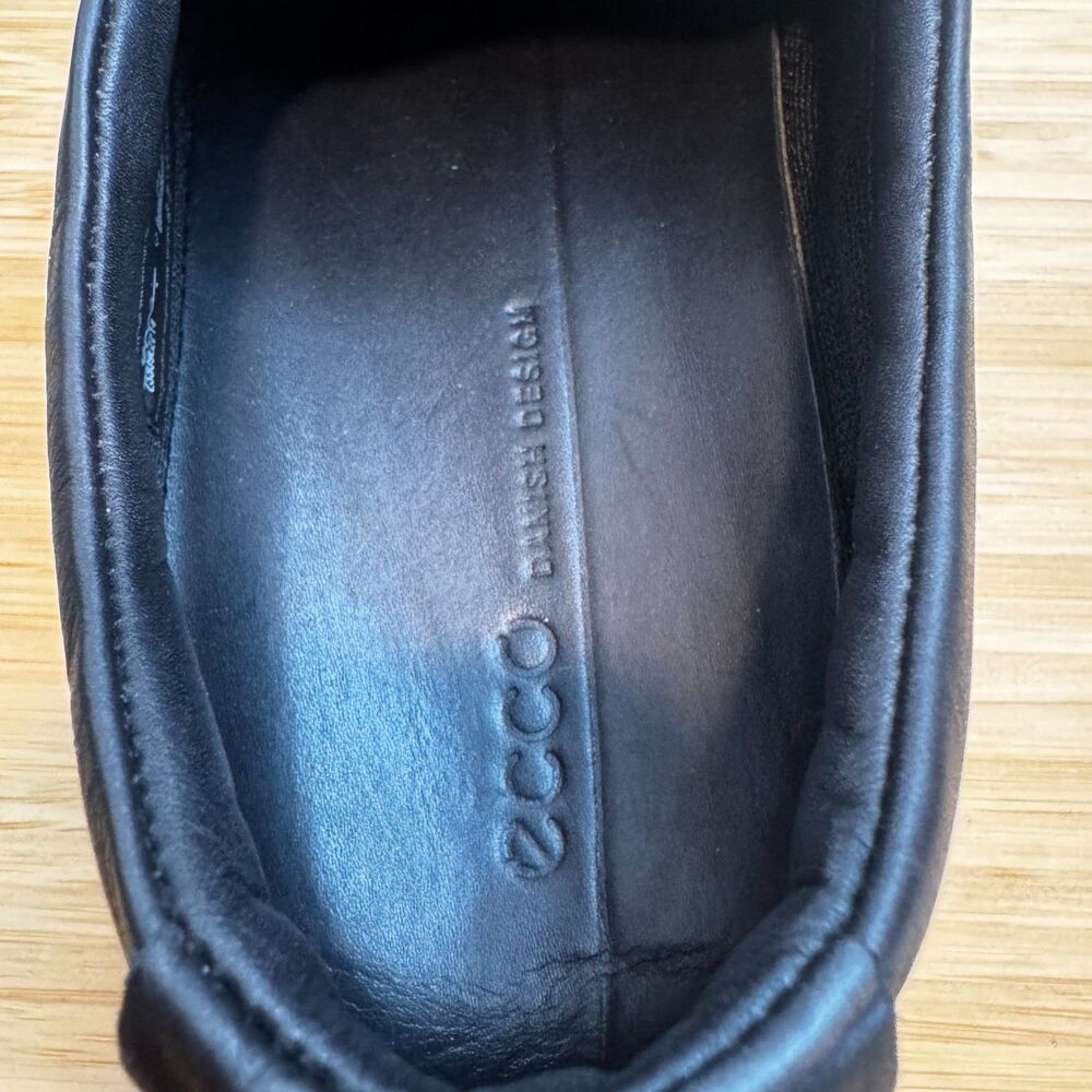 ECCO Soft 7 Woven Slip-On Sneakers Black Leather EU 39 US 8-8.5 Comfort - Picture 11 of 16